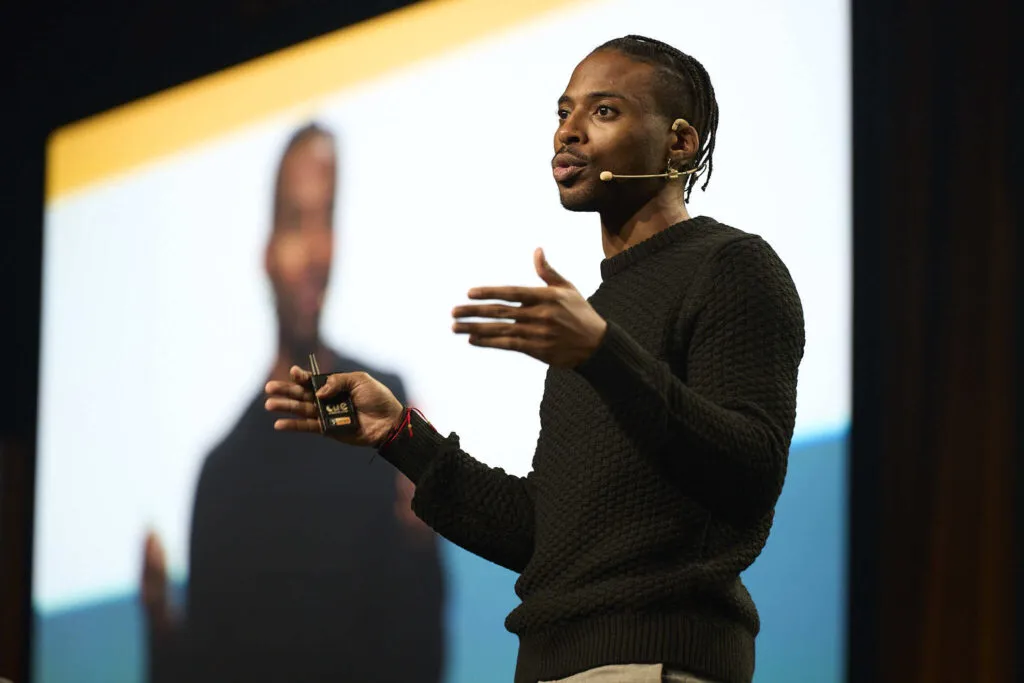 Keynote speaker on stage